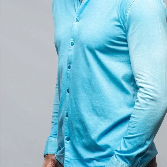 GEORG ROTH Cambria Button Up Polo in Turquoise, Men’s size XXL, BRAND NEW